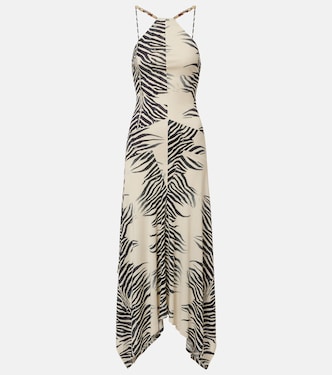 Artemis asymmetric zebra-print gown | De La Vali