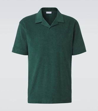 Cotton terry polo shirt | Sunspel