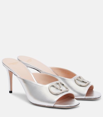 VLogo metallic leather mules | Valentino Garavani