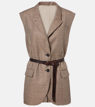 Houndstooth wool-blend vest | Brunello Cucinelli