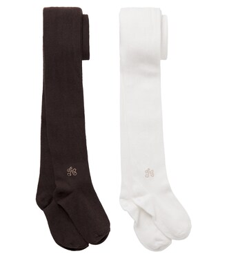 Set de 2 collants en coton mélangé à ornements | Tartine et Chocolat