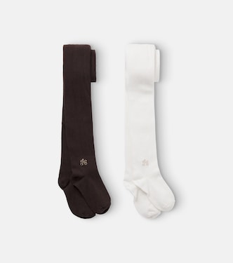 Set of 2 embellished cotton-blend tights | Tartine et Chocolat