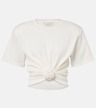 Cropped cotton-blend T-shirt | Magda Butrym