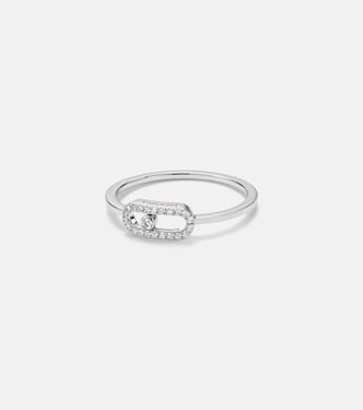 Move Uno 18kt white gold ring with diamonds | Messika