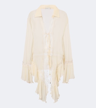 Asymmetric lace-trimmed blouse | Blumarine