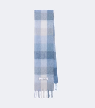 Checked alpaca, wool, and mohair-blend scarf | Acne Studios