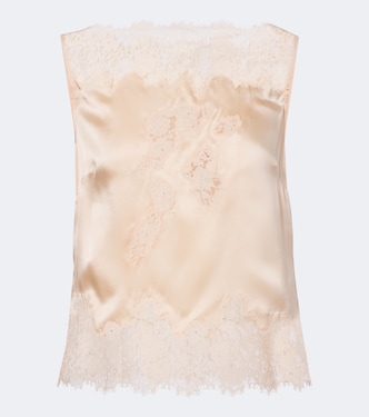 Top Viviane aus Seidensatin mit Spitze | Dôen