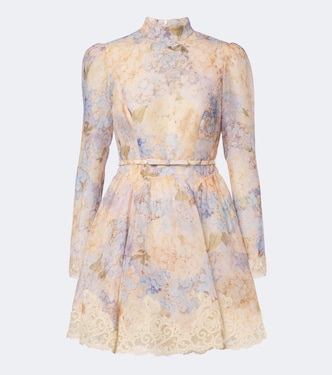 Robe Valiant en soie et lin à fleurs | Zimmermann