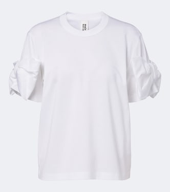 Bow-detail cotton jersey T-shirt | Noir Kei Ninomiya