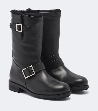 Botas Biker de piel con borrego | Jimmy Choo