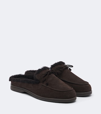 Shearling-lined suede mules | Yves Salomon