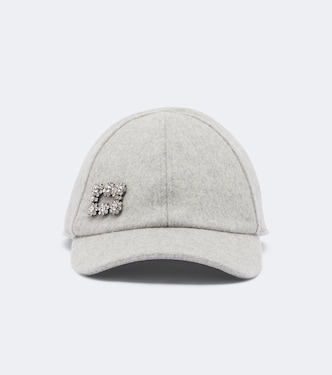 Embellished wool and cashmere baseball cap | Roger Vivier