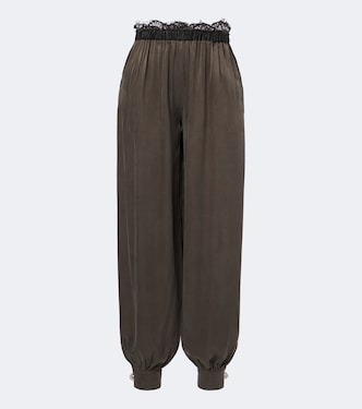 Leather-trimmed balloon pants | Jacques Wei
