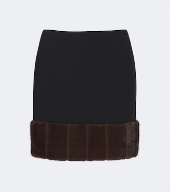 Teddy-trimmed miniskirt | Rotate