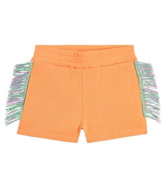 Fringed cotton jersey shorts | Stella McCartney Kids