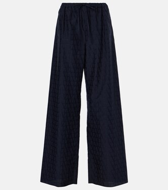Cotton poplin wide-leg pants | Valentino