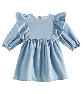 Baby Luna ruffled denim dress | C'era Una Volta
