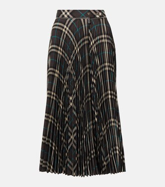 Pleated checked midi skirt | Burberry