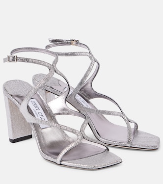 Azie 85 metallic leather sandals | Jimmy Choo