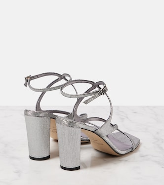 Azie 85 metallic leather sandals in silver - Jimmy Choo | Mytheresa