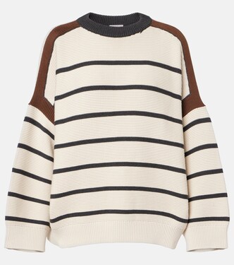 Striped cotton sweater | Brunello Cucinelli