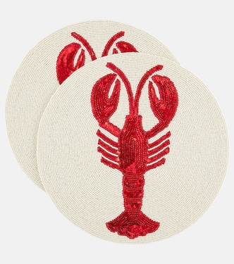 Lobster set of 2 beaded sequined placemats | Les-Ottomans