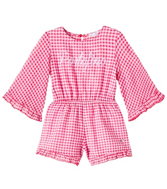 Portofino vichy mussola playsuit | Monnalisa