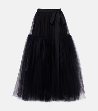Belted tulle midi skirt | Erdem