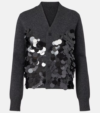 Sequined wool cardigan | Sacai