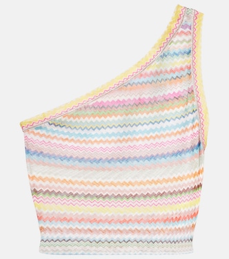 Zigzag one-shoulder crop top | Missoni