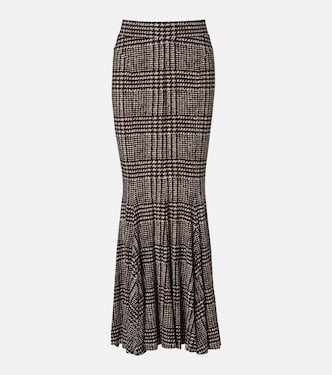 Prince of Wales check maxi skirt | Norma Kamali