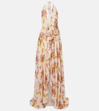 Floral ruffled georgette gown | Blumarine