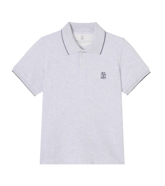 Embroidered cotton polo shirt | Brunello Cucinelli Kids