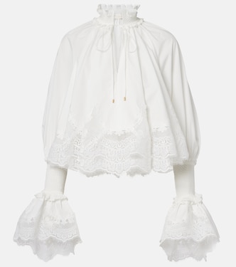 Alchemy lace-trimmed cotton blouse | Zimmermann