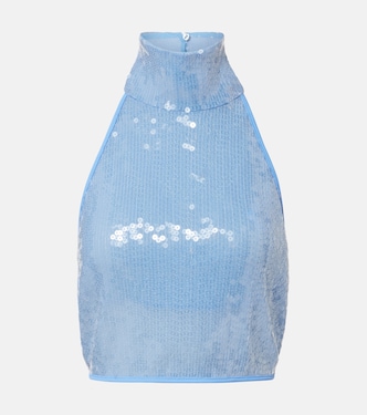 Cropped-Top mit Pailletten | Oséree