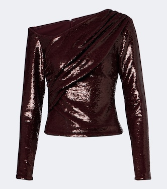 Draped sequined asymmetric top | Roland Mouret