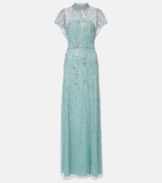 Abito lungo Crystal Drop con perline | Jenny Packham