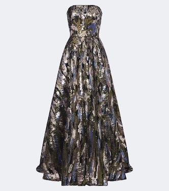 Embellished silk-blend bustier gown | Elie Saab