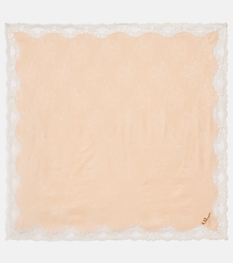 Embellished lace-trimmed silk jacquard scarf | Chloé