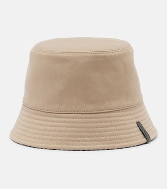 Monili cotton and linen bucket hat | Brunello Cucinelli
