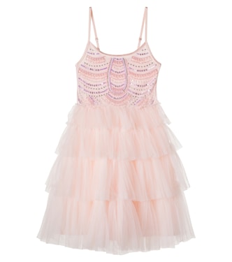 Blushing Horizon cotton-trimmed embellished tulle dress | Tutu Du Monde