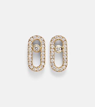 Move Uno 18kt gold earrings with diamonds | Messika