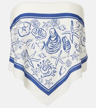 Printed linen-blend bandeau top | Simkhai