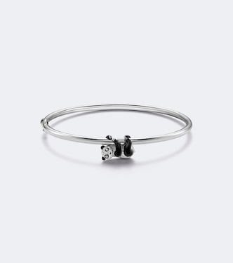 Panda 9kt white gold bangle with diamonds | Yvonne Léon