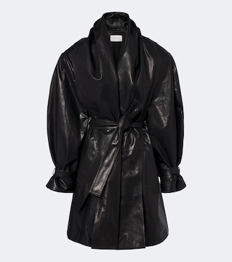 Belted draped leather jacket | Magda Butrym