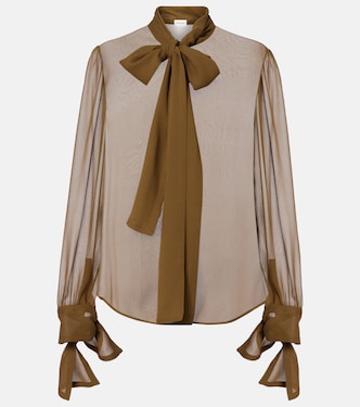 Tie-neck silk blouse | Saint Laurent
