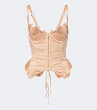 Larya lace-trimmed silk-blend corset | Maria Lucia Hohan