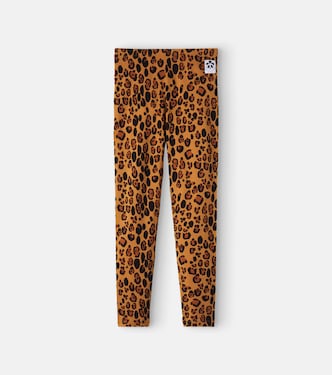 Leopard-print jersey leggings | Mini Rodini