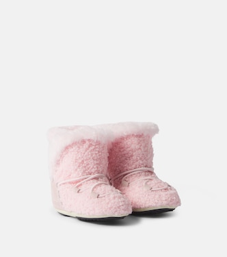 Baby Crib suede-trimmed teddy snow boots | Moon Boot Kids