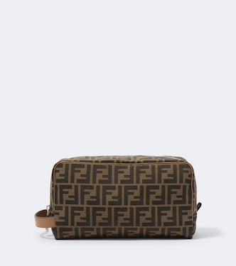 FF Zucca Small leather-trimmed toiletry bag | Fendi